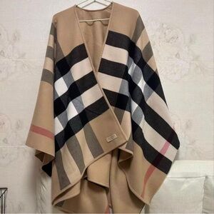 Burberry Tan and Black Checkered Cape